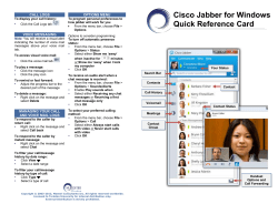 Cisco Jabber for Windows Quick Reference Card