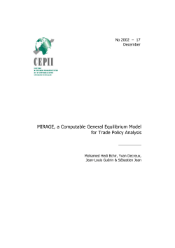 MIRAGE, a Computable General Equilibrium Model for Trade Policy