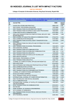isi indexed journal`s list with impact factors