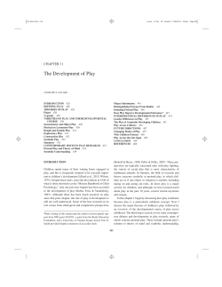 The Development of Play - Faculty Virginia