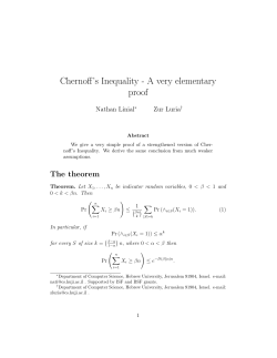 Chernoff`s Inequality - A very elementary proof - CS