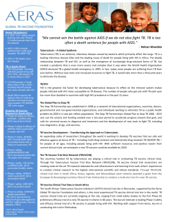 “We cannot win the battle against AIDS if we do not also fight TB. TB