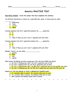 DIHYBRID CROSSES: If you cross 2 parent plants that are BOTH