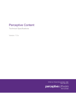 Perceptive Content Technical Specifications 7.0.x