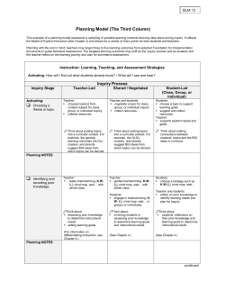 TEACHING/LEARNING/ASSESSMENT STRATEGIES
