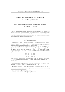 Steiner loops satisfying the statement of Moufang`s theorem 1