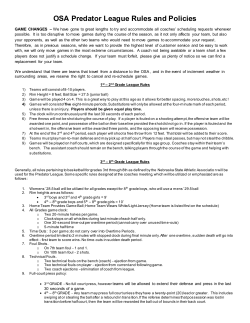 OSA Predator League Rules and Policies