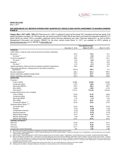 Q1 2017 News Release