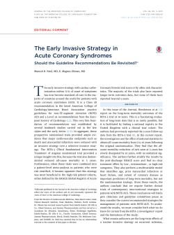The Early Invasive Strategy in Acute&euro;Coronary Syndromes