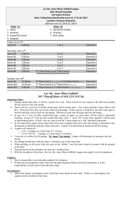 Lac Ste. Anne Minor Softball 2017 Playoff Rules