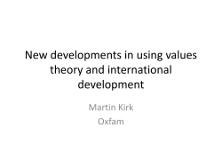 New developments in using values theory and international