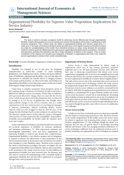 Organizational Flexibility for Superior Value Proposition