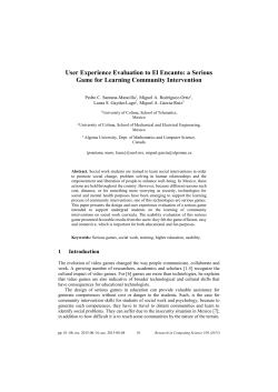 User Experience Evaluation to El Encanto: a Serious Game for