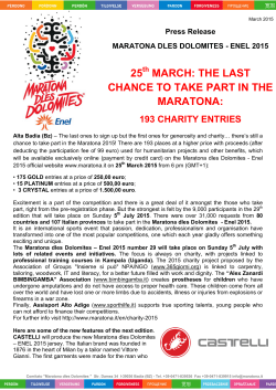 25 march: the last chance to take part in the maratona