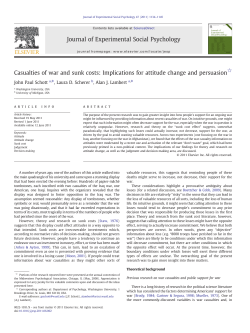 Casualties of war and sunk costs - Attitude and Decision Making Lab