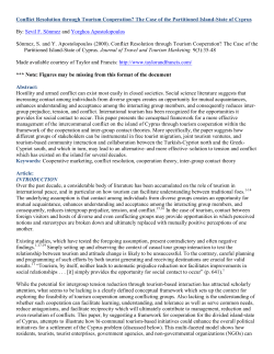 Conflict Resolution through Tourism Cooperation? The Case of the