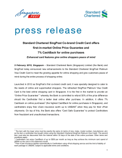 Standard Chartered SingPost Co-brand Credit Card offers first