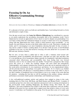 Focusing In On An Effective Grantmaking Strategy