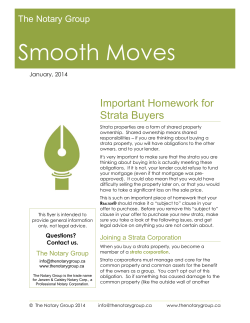 Smooth Moves - Important Homework for Strata