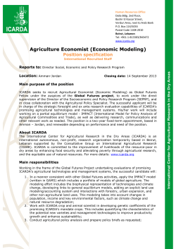 Agriculture Economist (Economic Modeling)