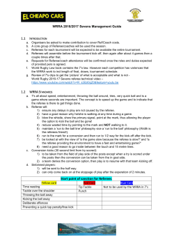 WRRA 2016/2017 Sevens Management Guide