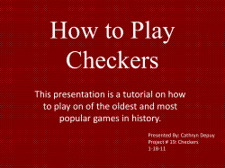 How to Play Checkers