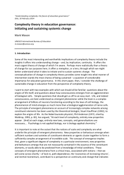 Complexity Theory in Education Governance