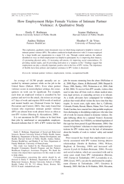 How Employment Helps Female Victims of Intimate Partner Violence