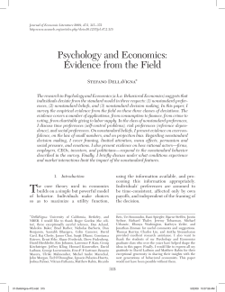 Psychology and Economics: Evidence from the Field