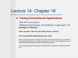Slide Set to accompany Web Engineering: A Practitioner Approach