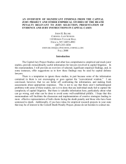 an overview of significant findings from the capital jury project and