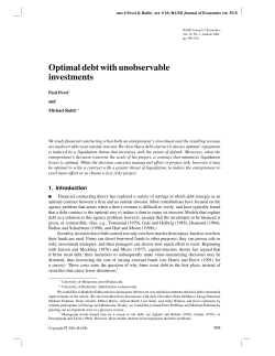 Optimal debt with unobservable investments