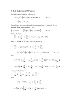 11.C.3. Boltzmann`s H Theorem