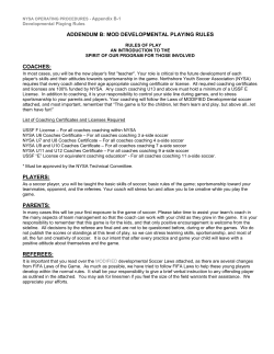 mod developmental playing rules coaches: players