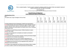 Faculty Scope and Sequence - Later Adolescence Band of