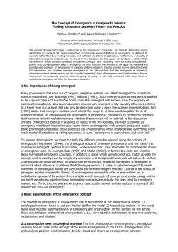 The Concept of Emergence in Complexity Science