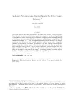 In-house Publishing and Competition in the Video Game Industry