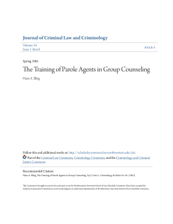 The Training of Parole Agents in Group Counseling