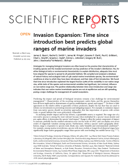 Invasion Expansion: Time since introduction best predicts global