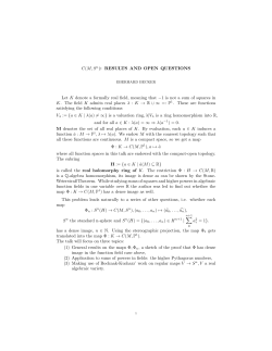 C(M,Sn): RESULTS AND OPEN QUESTIONS Let K denote a