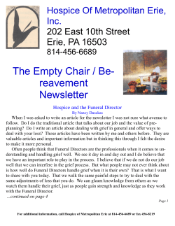 Empty Chair Bereavement Newsletter