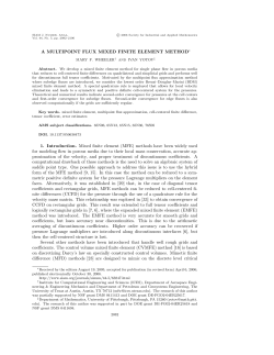 A MULTIPOINT FLUX MIXED FINITE ELEMENT METHOD 1
