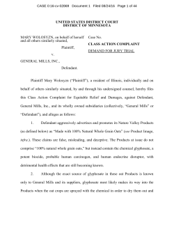 UNITED STATES DISTRICT COURT DISTRICT OF MINNESOTA