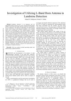 Investigation of Utilizing L-Band Horn Antenna in Landmine Detection
