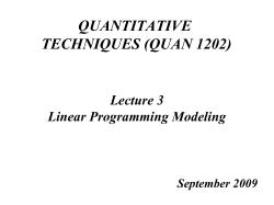 LINEAR PROGRAMMING