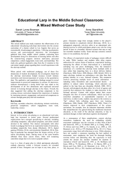 Educational Larp in the Middle School Classroom: A Mixed Method