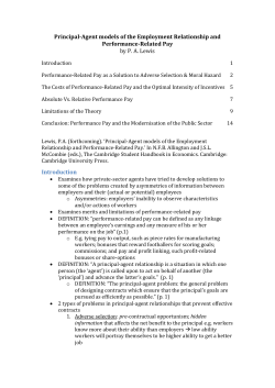 Performance-Related Pay as a Solution to Adverse