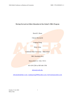 Moving Forward on Ethics Education in One School`s MBA Program