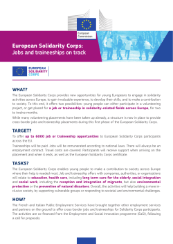 European Solidarity Corps: Jobs and traineeships on