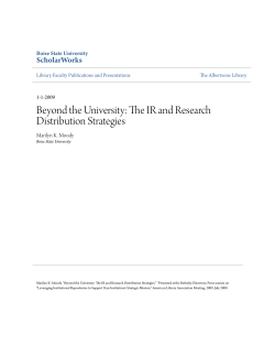 Beyond the University: The IR and Research Distribution Strategies